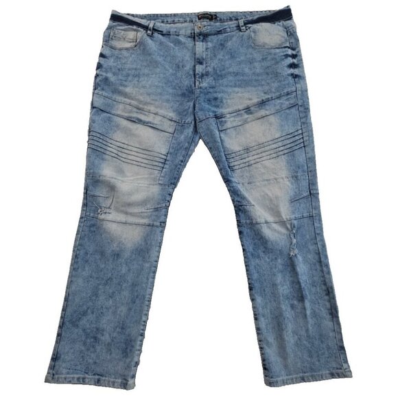 Southpole Jeans Men's 48 (50x33) Acid Wash Stretch Moto Distressed Y2K EUC - Picture 1 of 15